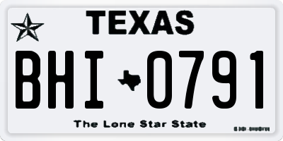 TX license plate BHI0791