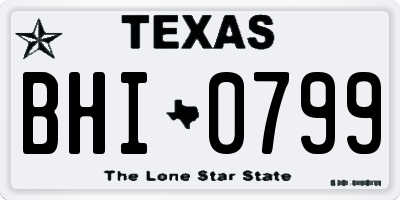 TX license plate BHI0799