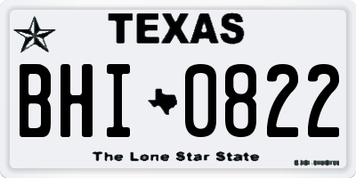 TX license plate BHI0822