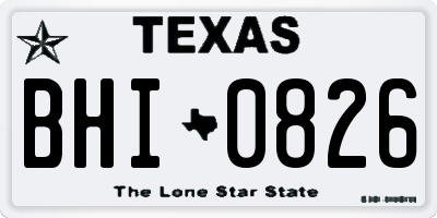 TX license plate BHI0826