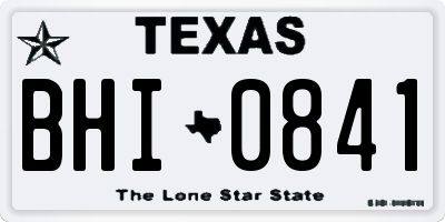TX license plate BHI0841
