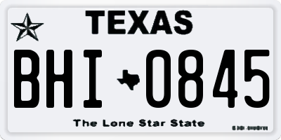 TX license plate BHI0845