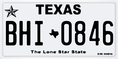 TX license plate BHI0846