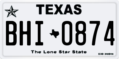 TX license plate BHI0874