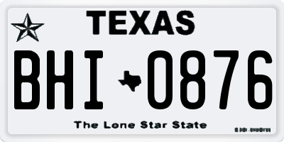 TX license plate BHI0876
