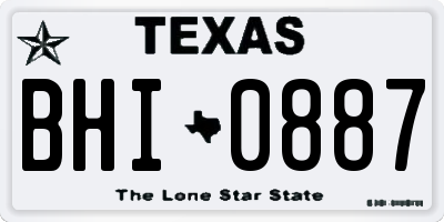 TX license plate BHI0887