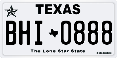 TX license plate BHI0888