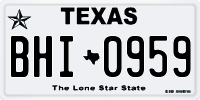 TX license plate BHI0959