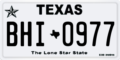 TX license plate BHI0977