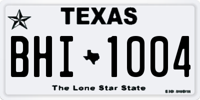 TX license plate BHI1004