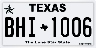 TX license plate BHI1006