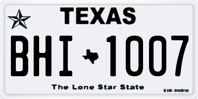 TX license plate BHI1007