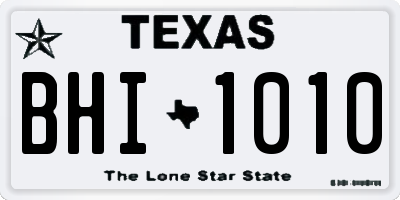 TX license plate BHI1010