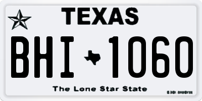 TX license plate BHI1060