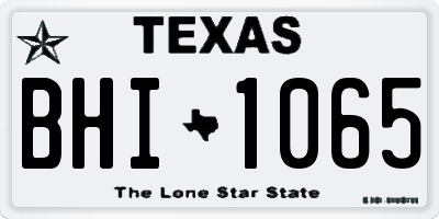 TX license plate BHI1065