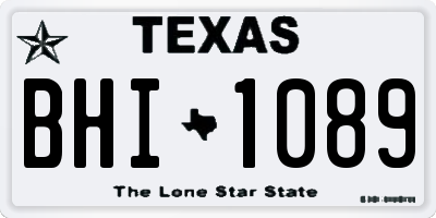 TX license plate BHI1089