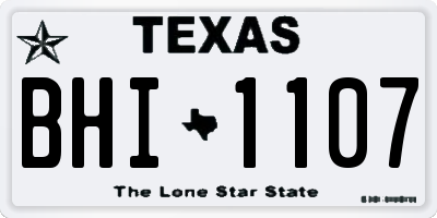 TX license plate BHI1107