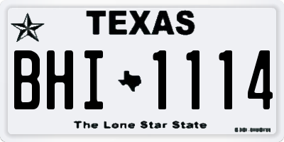 TX license plate BHI1114