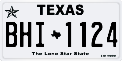 TX license plate BHI1124