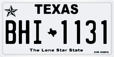 TX license plate BHI1131