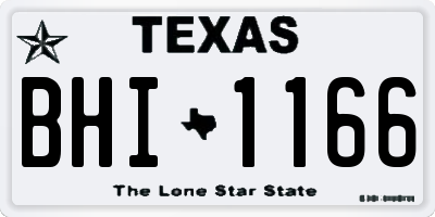 TX license plate BHI1166
