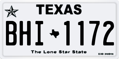 TX license plate BHI1172