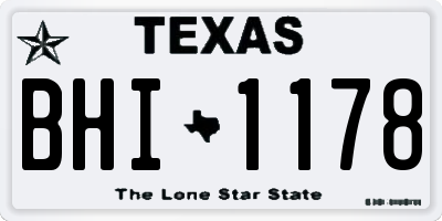 TX license plate BHI1178