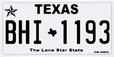 TX license plate BHI1193