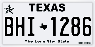 TX license plate BHI1286