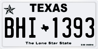 TX license plate BHI1393