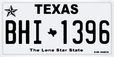 TX license plate BHI1396