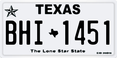 TX license plate BHI1451