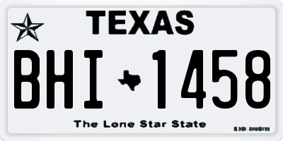 TX license plate BHI1458