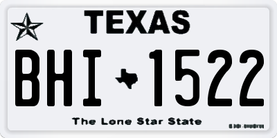 TX license plate BHI1522