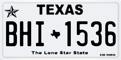 TX license plate BHI1536