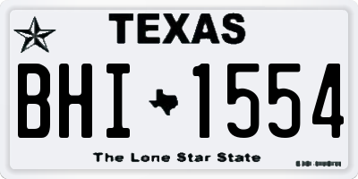 TX license plate BHI1554