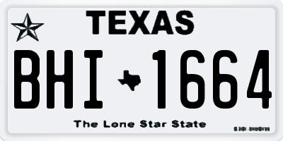 TX license plate BHI1664