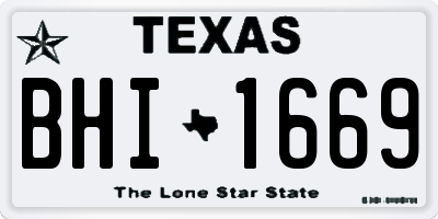 TX license plate BHI1669