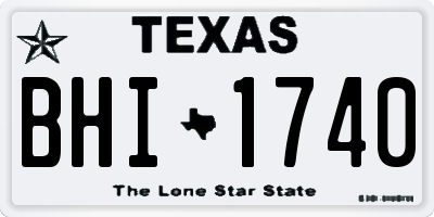 TX license plate BHI1740