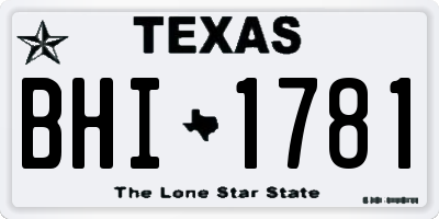 TX license plate BHI1781