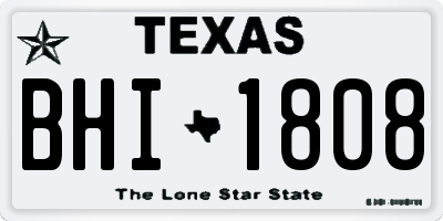 TX license plate BHI1808