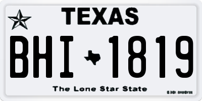 TX license plate BHI1819