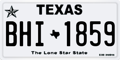 TX license plate BHI1859
