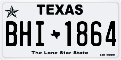 TX license plate BHI1864
