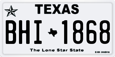 TX license plate BHI1868
