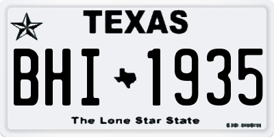 TX license plate BHI1935