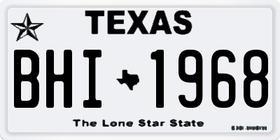 TX license plate BHI1968