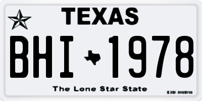 TX license plate BHI1978
