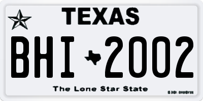 TX license plate BHI2002