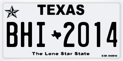 TX license plate BHI2014